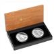 Sada dvou stříbrných mincí "Australian Kookaburra 2017" 1 Oz Proof  a 1 Oz Bullion - Ledňáček australský 2017 - v dárkové kazetě