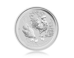 Stříbrná mince Lunární série II - Rok Kohouta 2017 - 10 Oz (Year of the Rooster) - Líc