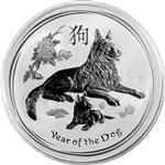 Stříbrná mince "Year of the Dog" 2018 1 Oz - Rok Psa - Australská lunární série II - Líc
