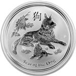 Stříbrná mince "Year of the Dog" 2018 2 Oz - Rok Psa - Australská lunární série II - Líc