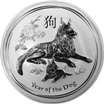 Stříbrná mince "Year of the Dog" 2018 1 kg - Rok Psa - Australská lunární série II - Líc