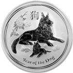 Stříbrná mince "Year of the Dog" 2018 10 Oz - Rok Psa - Australská lunární série II - Líc