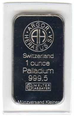 Paladiový slitek 1 oz - Líc