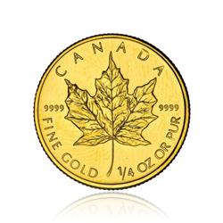 Zlatá Mince Maple Leaf 1/4 Oz - Líc